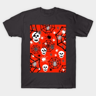 FRIGHT Night Horror Happy Halloween Skulls T-Shirt